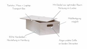 Holzbox für das Desk Sharing